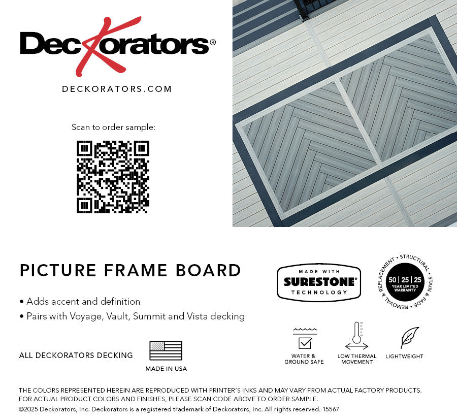 Picture Frame Board - Dark Slate Swatch Card with Product Details