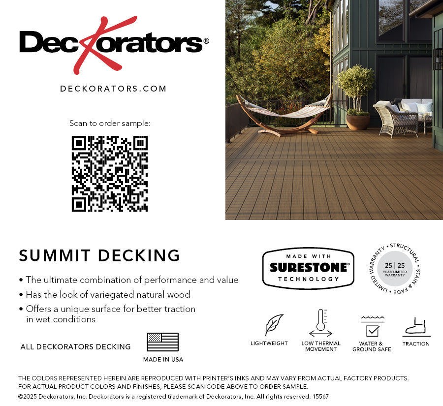 Summit Boulder Decking Swatch Card with Product Details