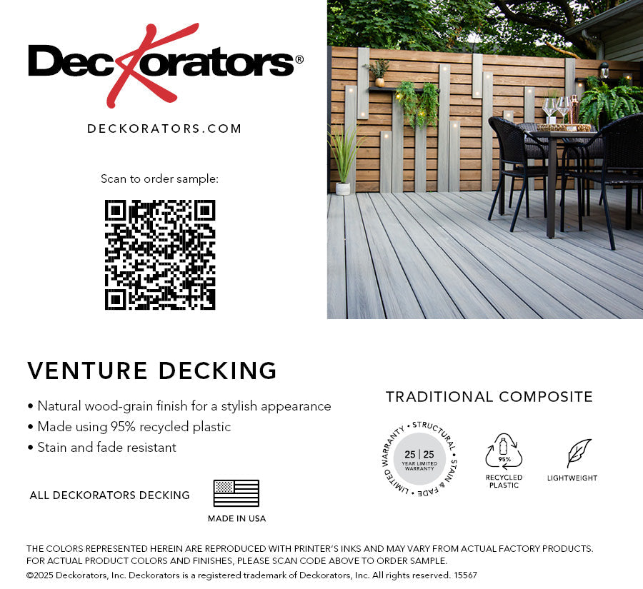 Venture Saltwater Decking Swatch Card with Product Details