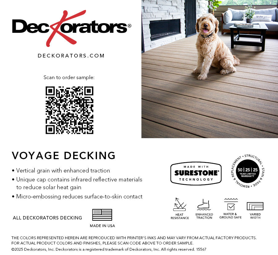 Voyage Costa Decking Swatch Card with Product Details