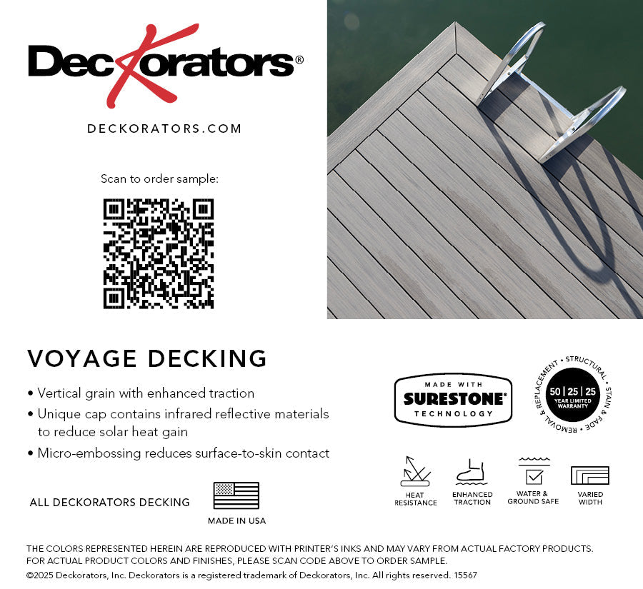Voyage Sierra Decking Swatch Card with Product Details