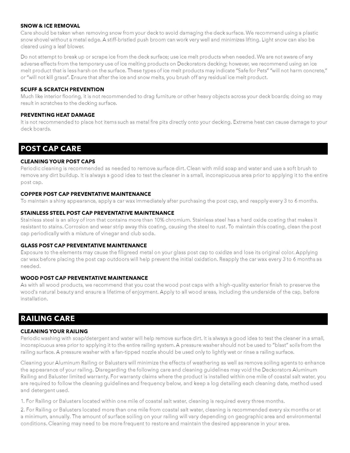 Care & Maintenance Guide
