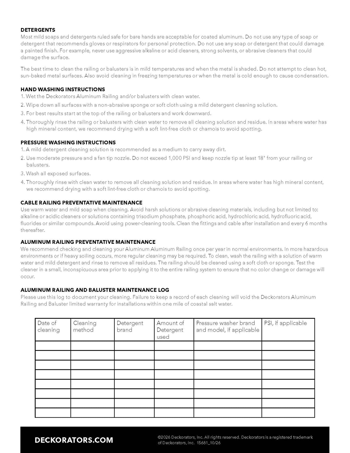 Care & Maintenance Guide