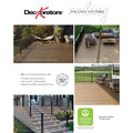 Deckorators railing systems showing various deck and staircase scenarios