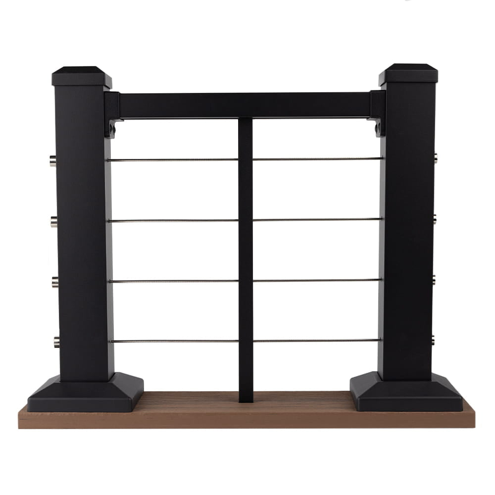 Deckorators Contemporary Cable Railing Tabletop Display in Textured Black