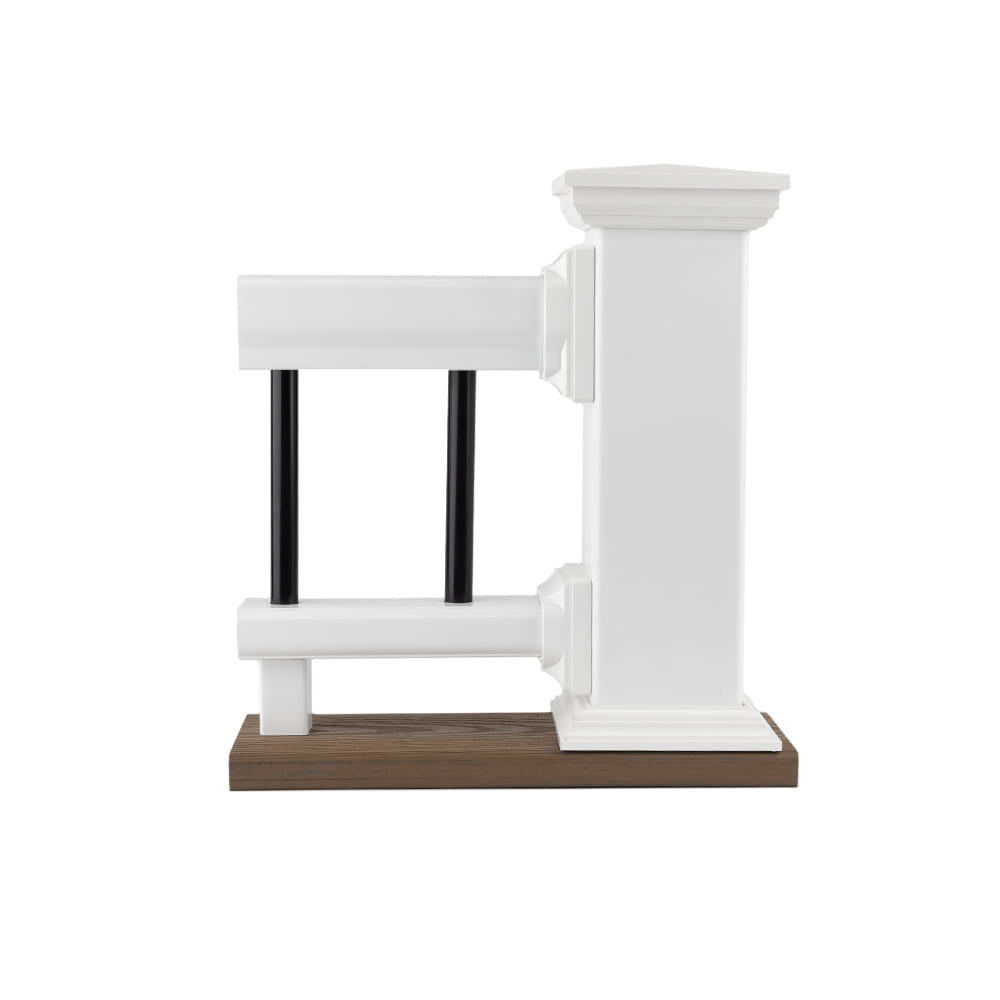 Deckorators Composite Railing Tabletop Display in White with Black Balusters