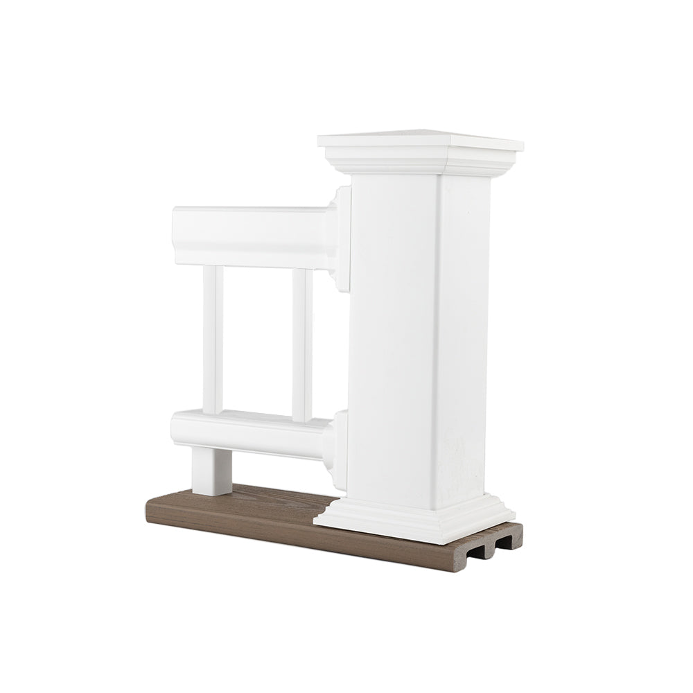 Deckorators Composite Railing Tabletop Display in White with White Balusters