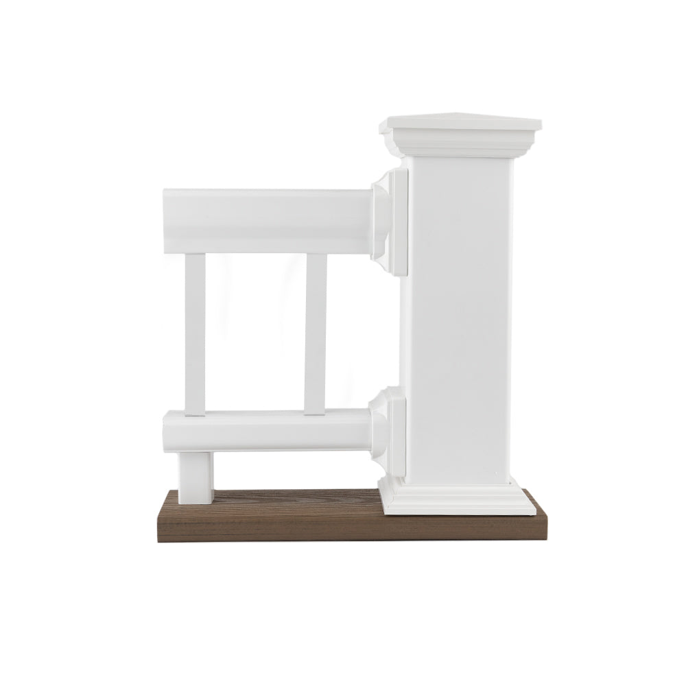 Deckorators Composite Railing Tabletop Display in White with White Balusters