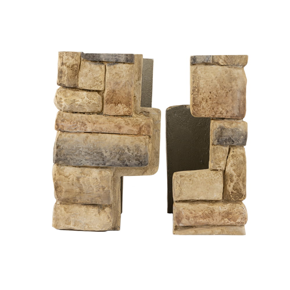Deckorators 2-piece Beige Stone Post Cover Display Separated Out