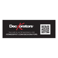 Magnet with Deckorators logo with a QR code on a black background