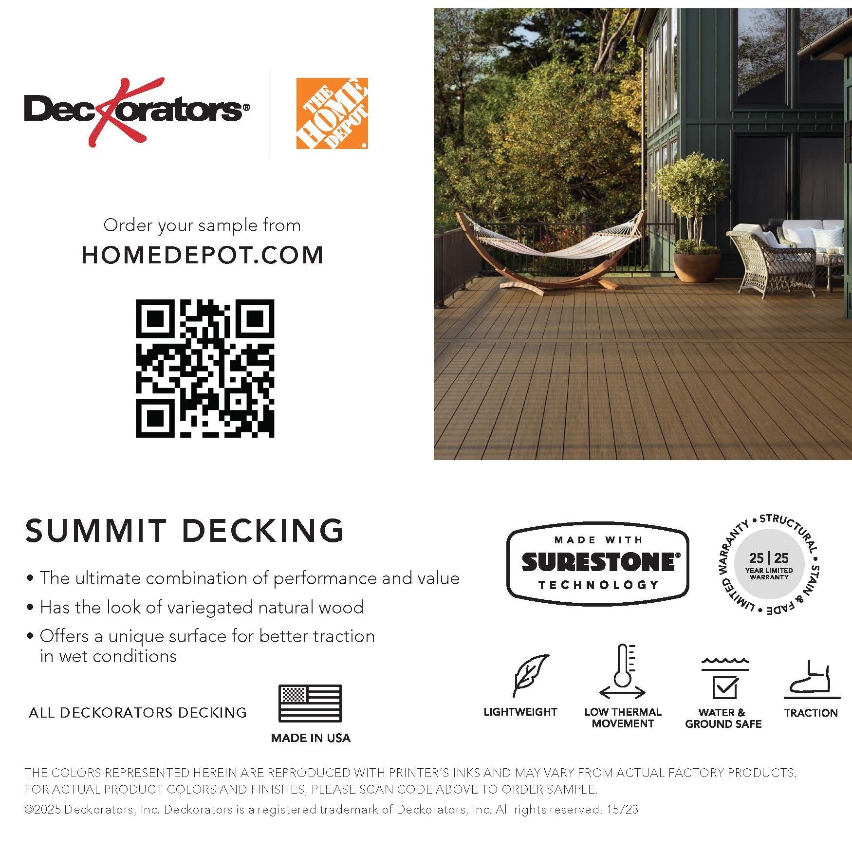 Summit Boulder Decking Swatch Card with Product Details