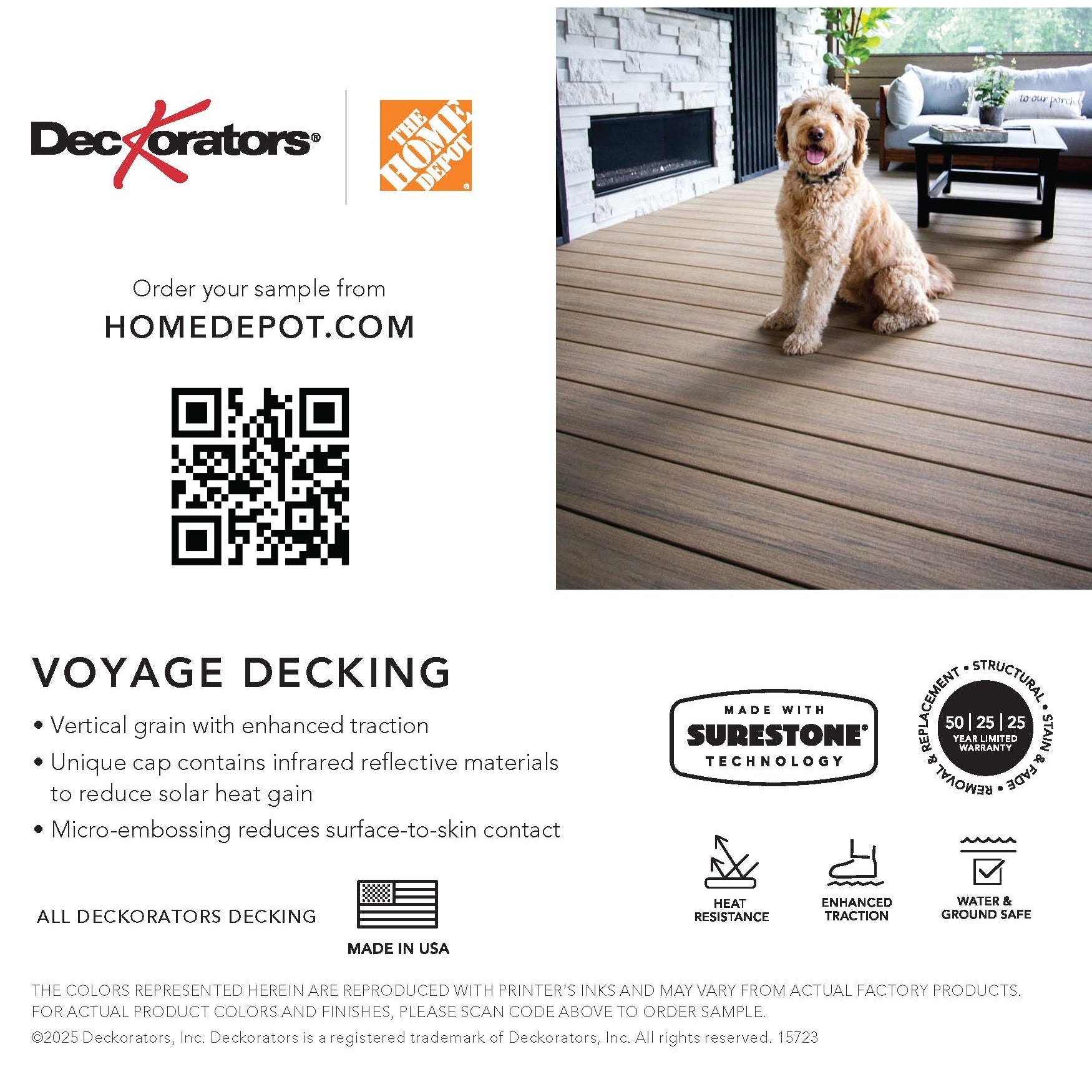 Voyage Costa Decking Swatch Card with Product Details