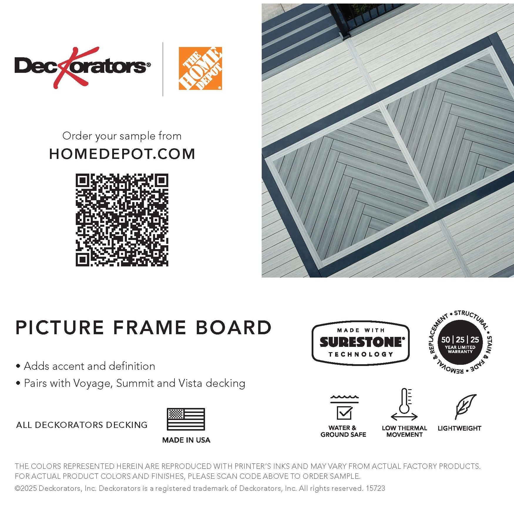 Picture Frame Board - Dark Slate Swatch Card with Product Details