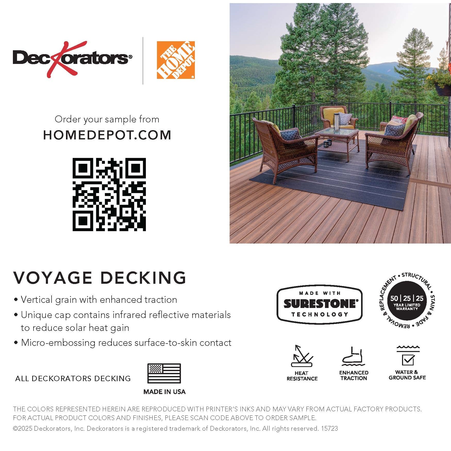 Voyage Sedona Decking Swatch Card with Product Details