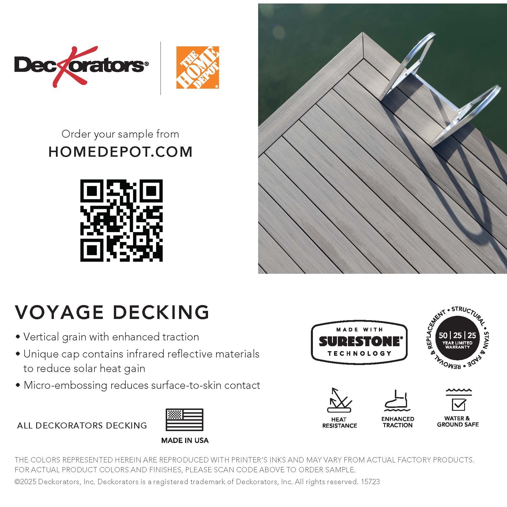 Voyage Sierra Decking Swatch Card with Product Details
