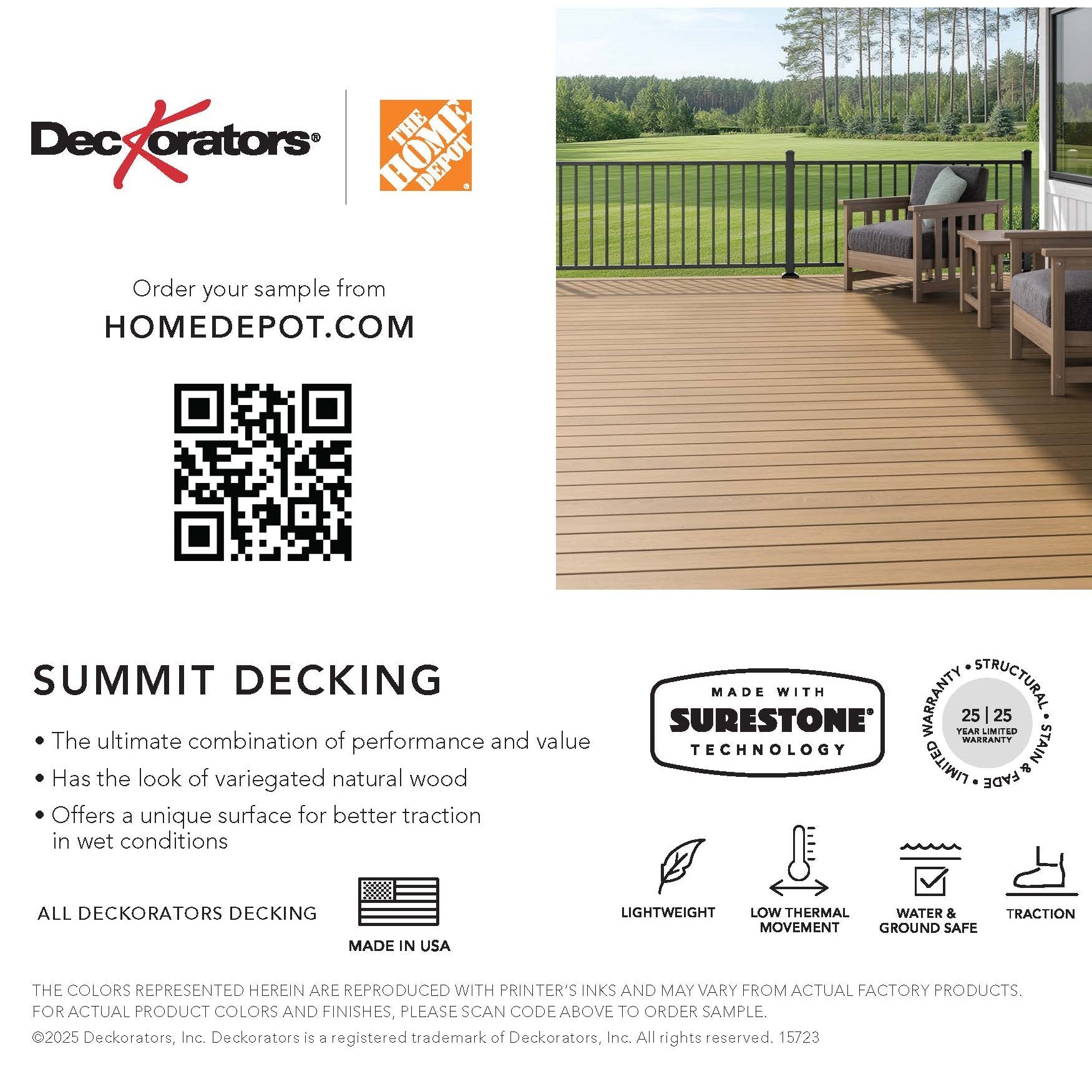 Summit Terra Decking Swatch Card with Product Details