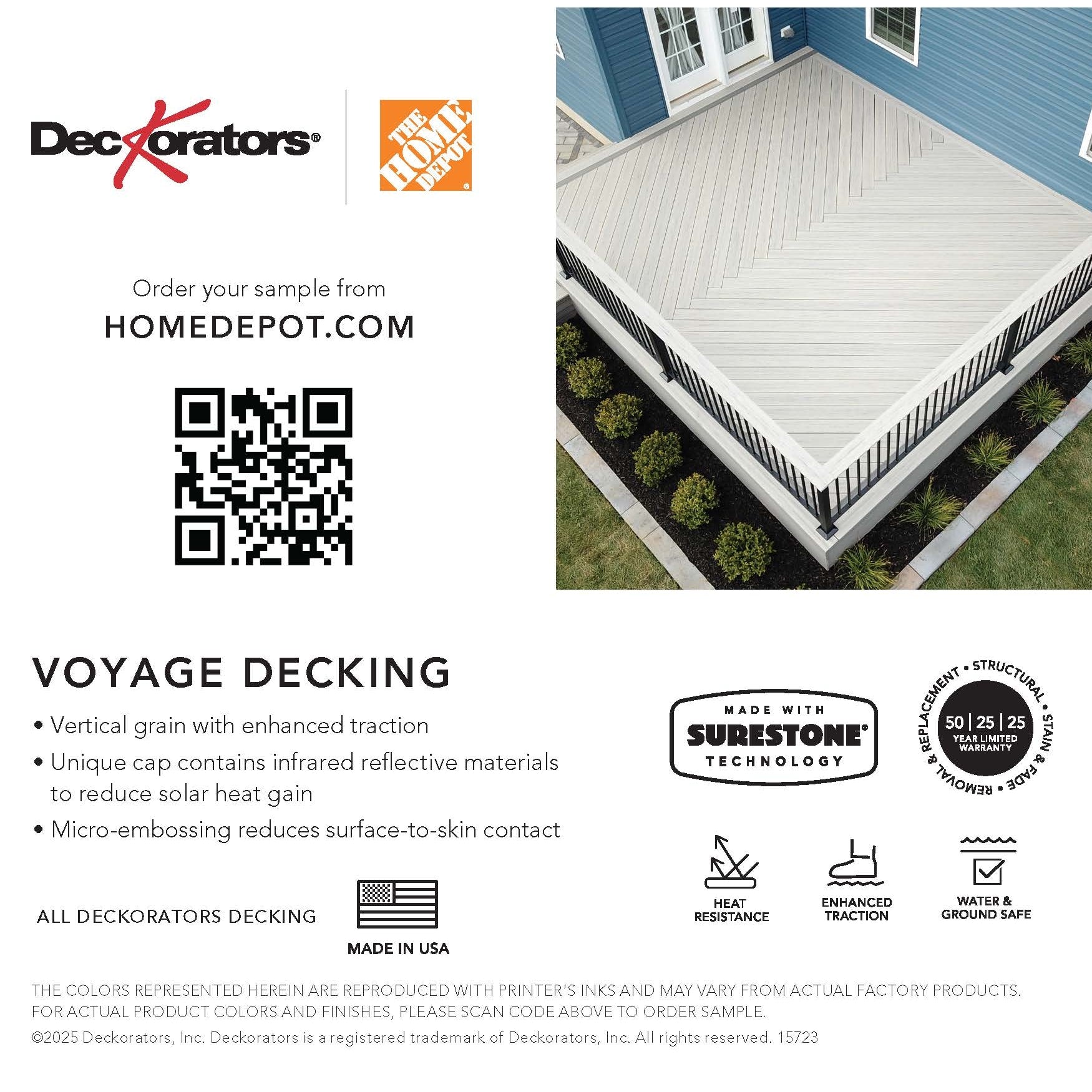 Voyage Tundra Decking Swatch Card with Product Details