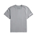Women's BYLT LUX Relaxed T-shirt in Gray with Deckorators logo on sleeve