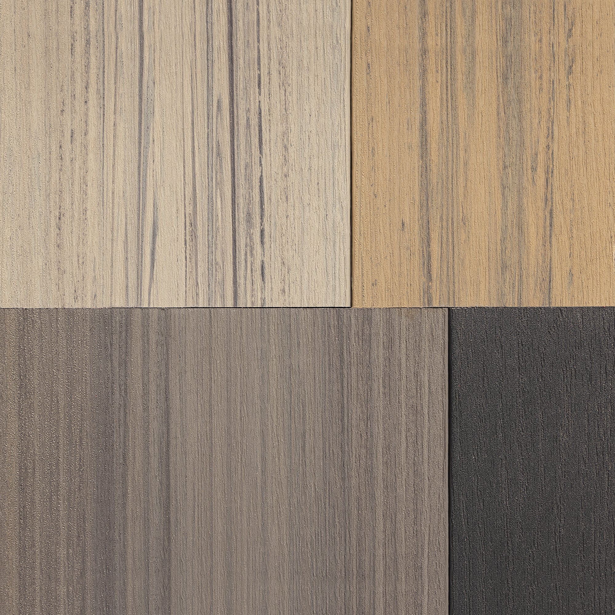 Four different wood texture swatches arranged in a 2x2 grid.